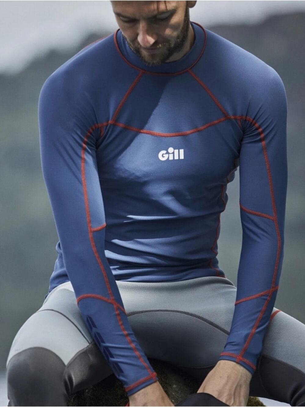 Gill Navy Pro Rash Vest Long Sleeve Tee